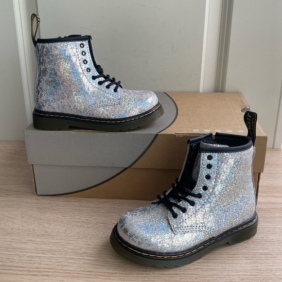 Dr. Martens 1460 Lace Up Zip Ankle Boots Toddler Girls- Size 10 C